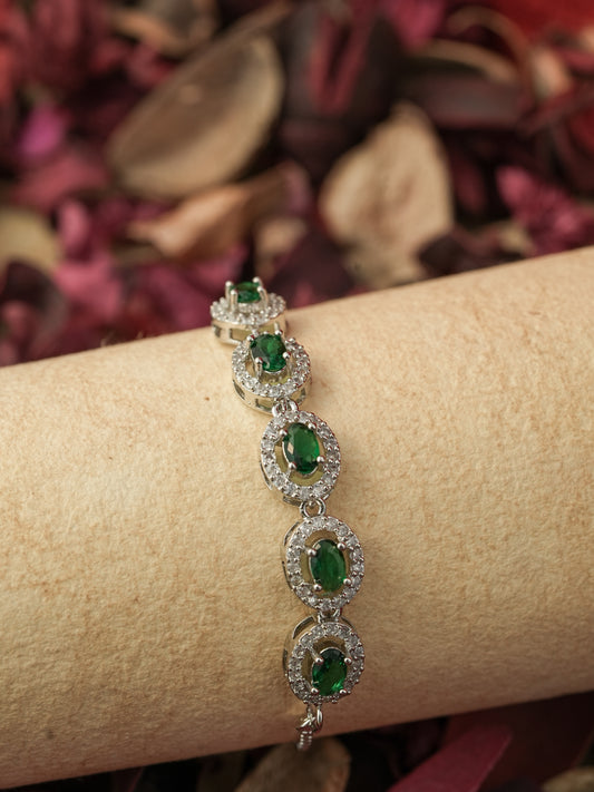 Emerald Halo Charm Bracelet