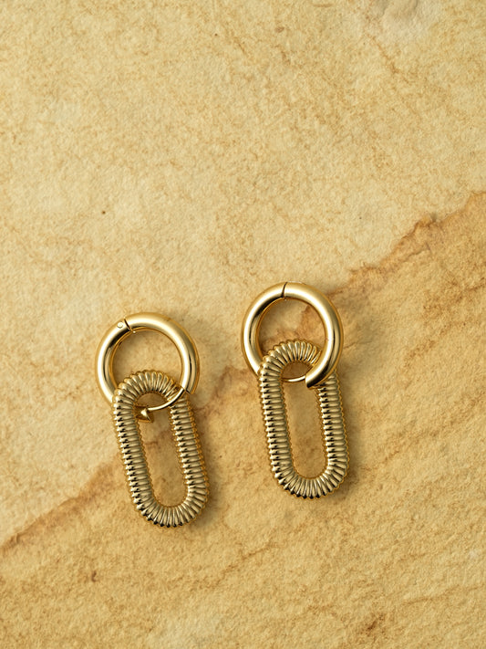 Atlas Link Hoop Earrings