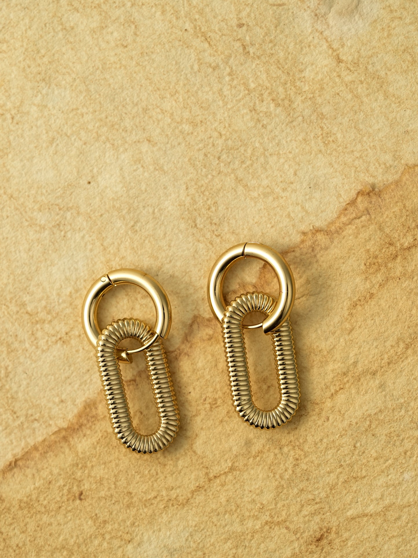 Atlas Link Hoop Earrings