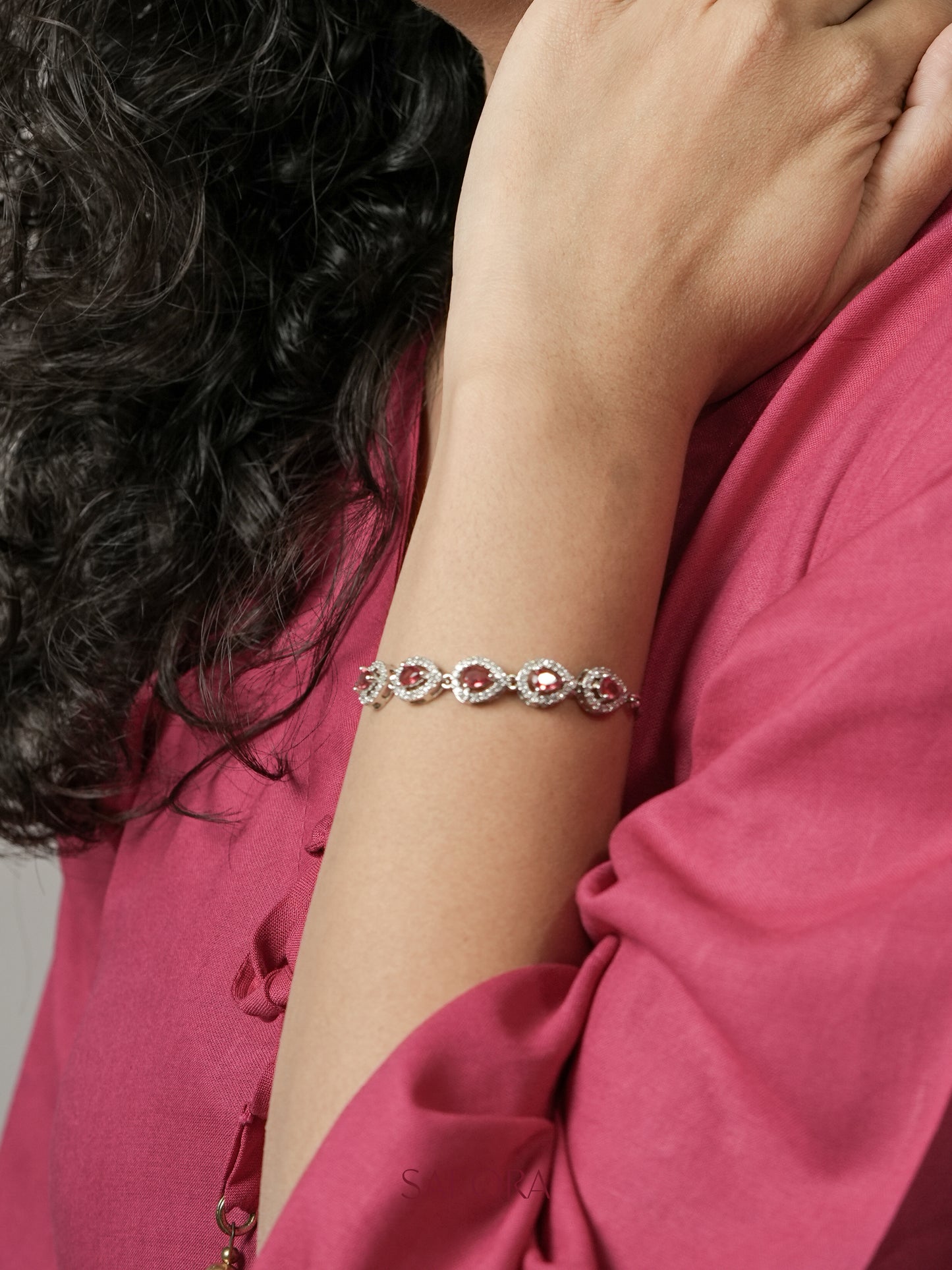 Crimson Dewdrop Bracelet