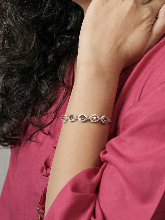 Crimson Dewdrop Bracelet