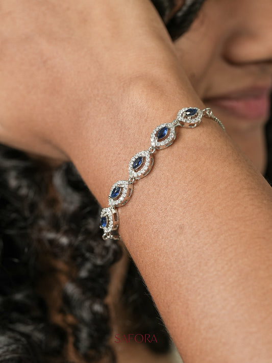 Sapphire Marquise Charm Bracelet