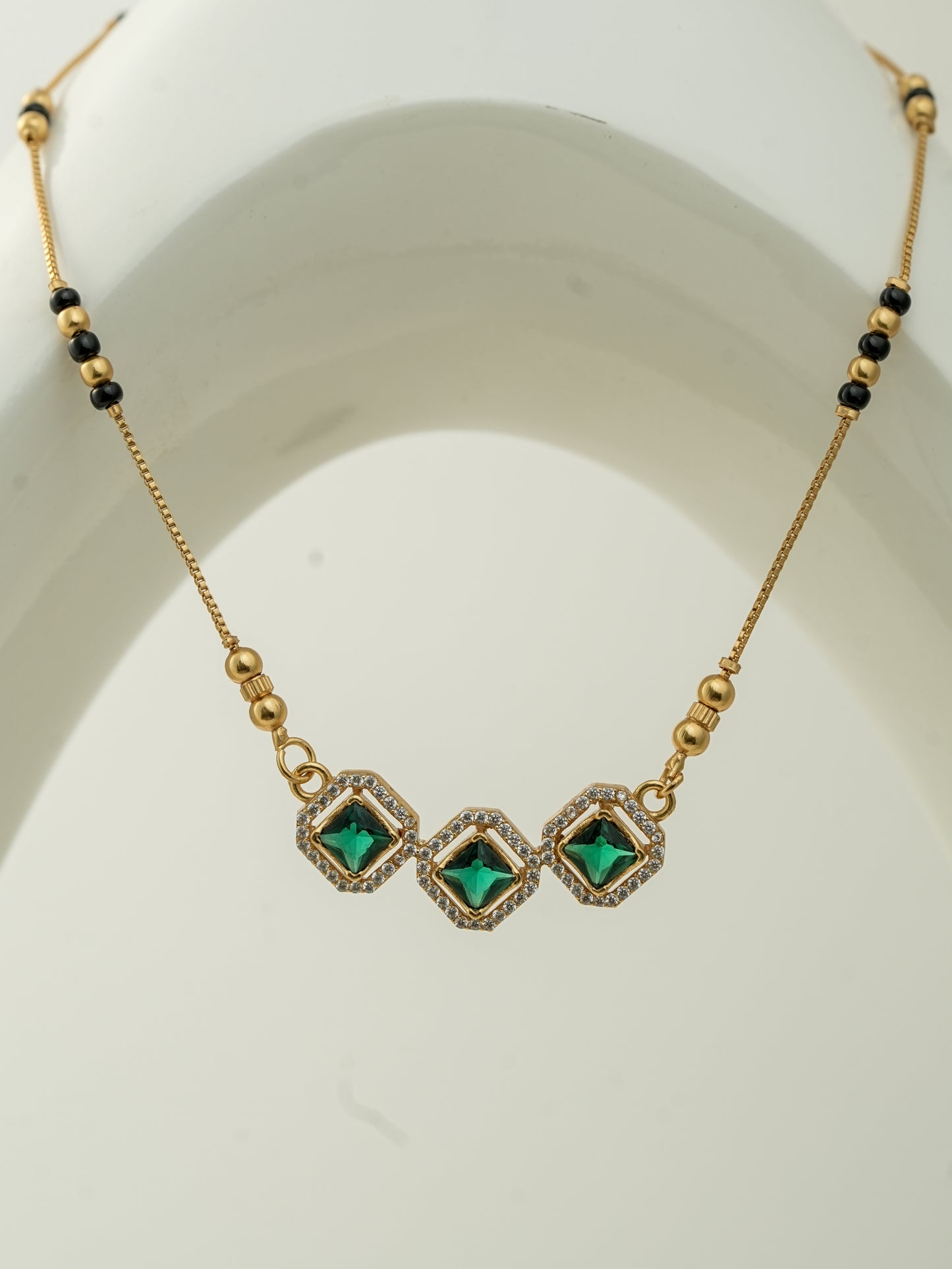 Emerald Trio Mangalsutra