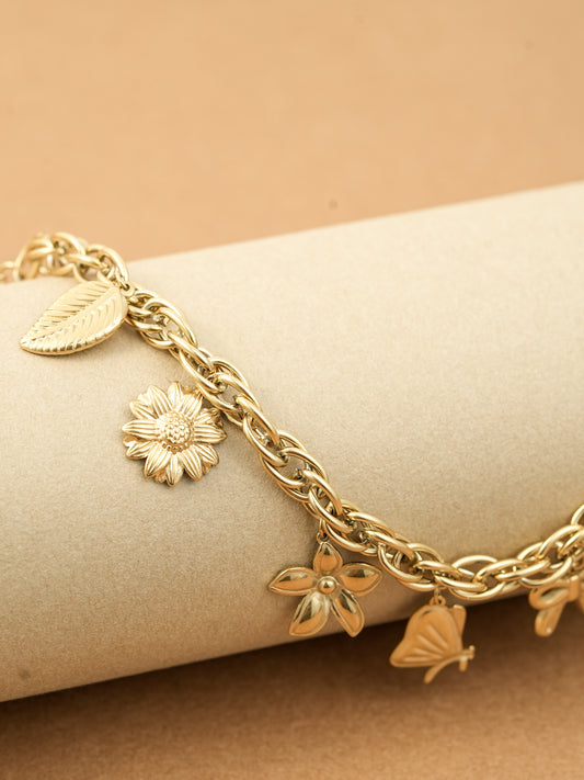 Golden Nature Charm Bracelet