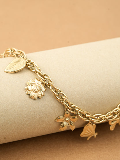Golden Nature Charm Bracelet