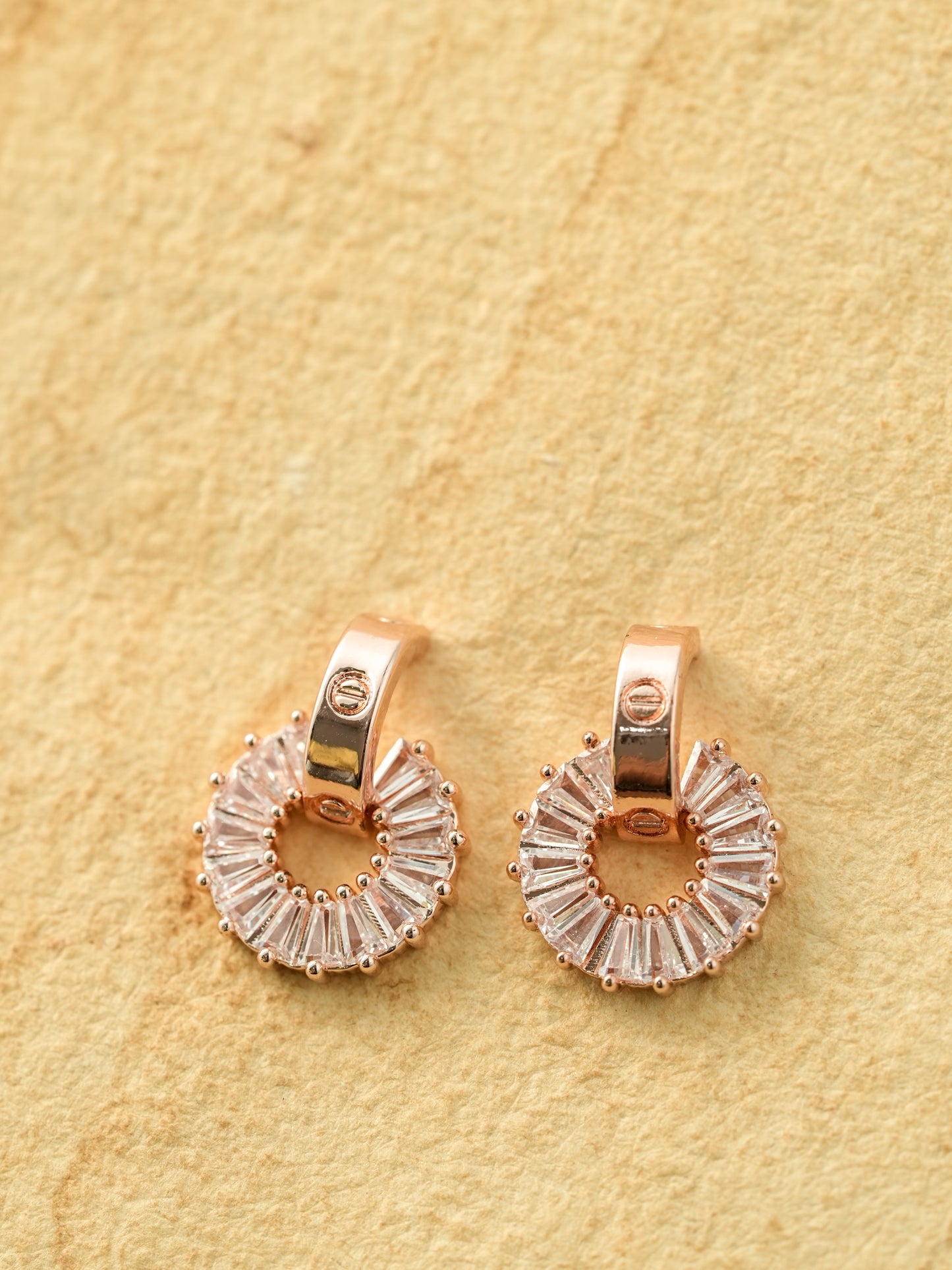 Rose Gold Radiant Halo Stud Earrings