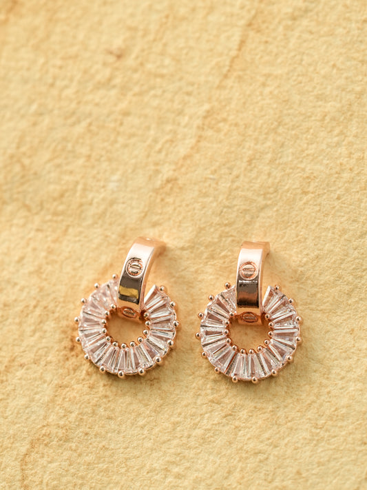 Rose Gold Radiant Halo Stud Earrings