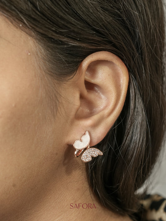 Rose Gold Soar Butterfly Stud Earrings