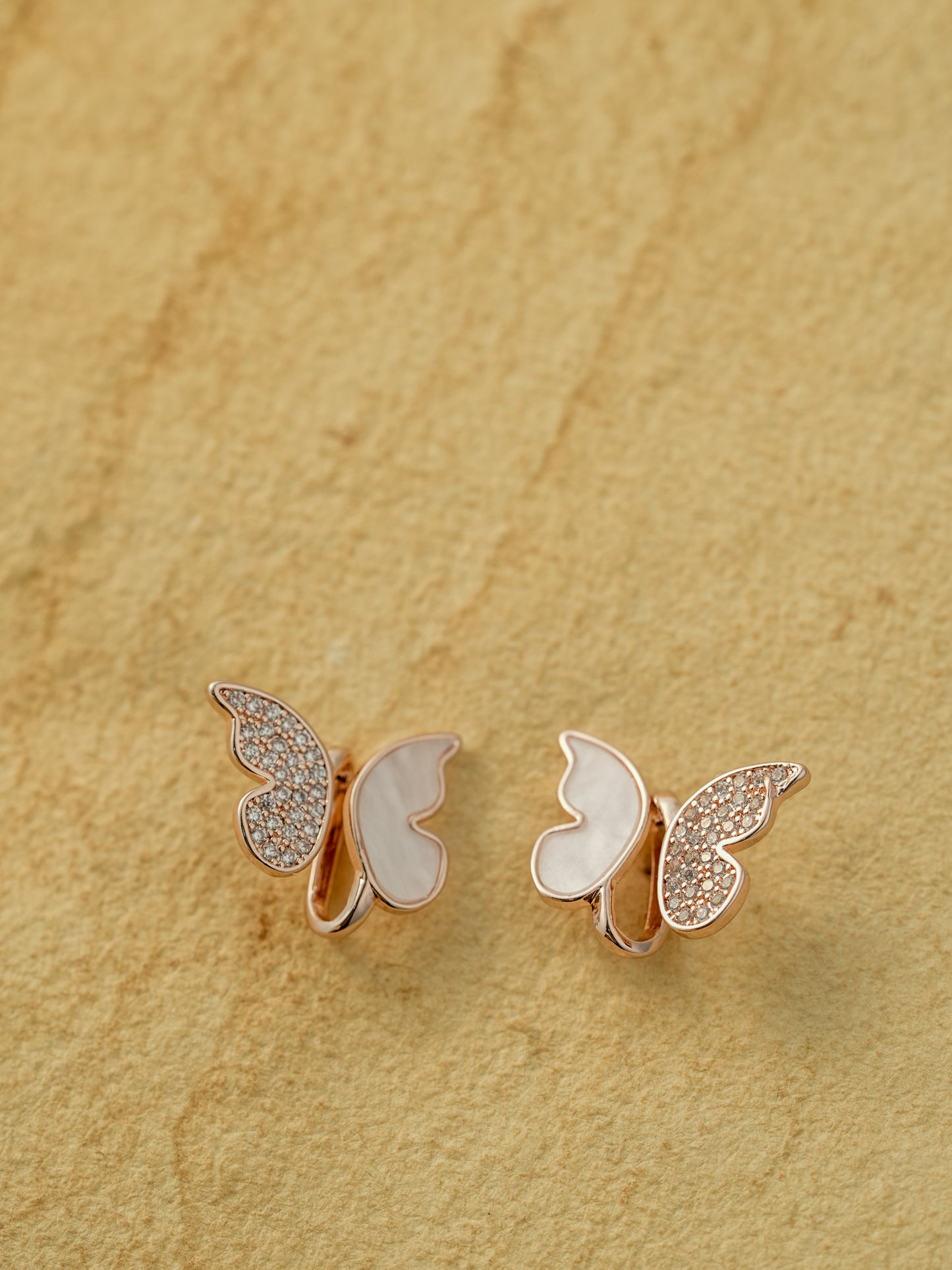 Rose Gold Soar Butterfly Stud Earrings