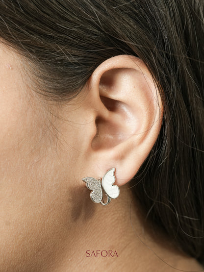 Silver Soar Butterfly Stud Earrings