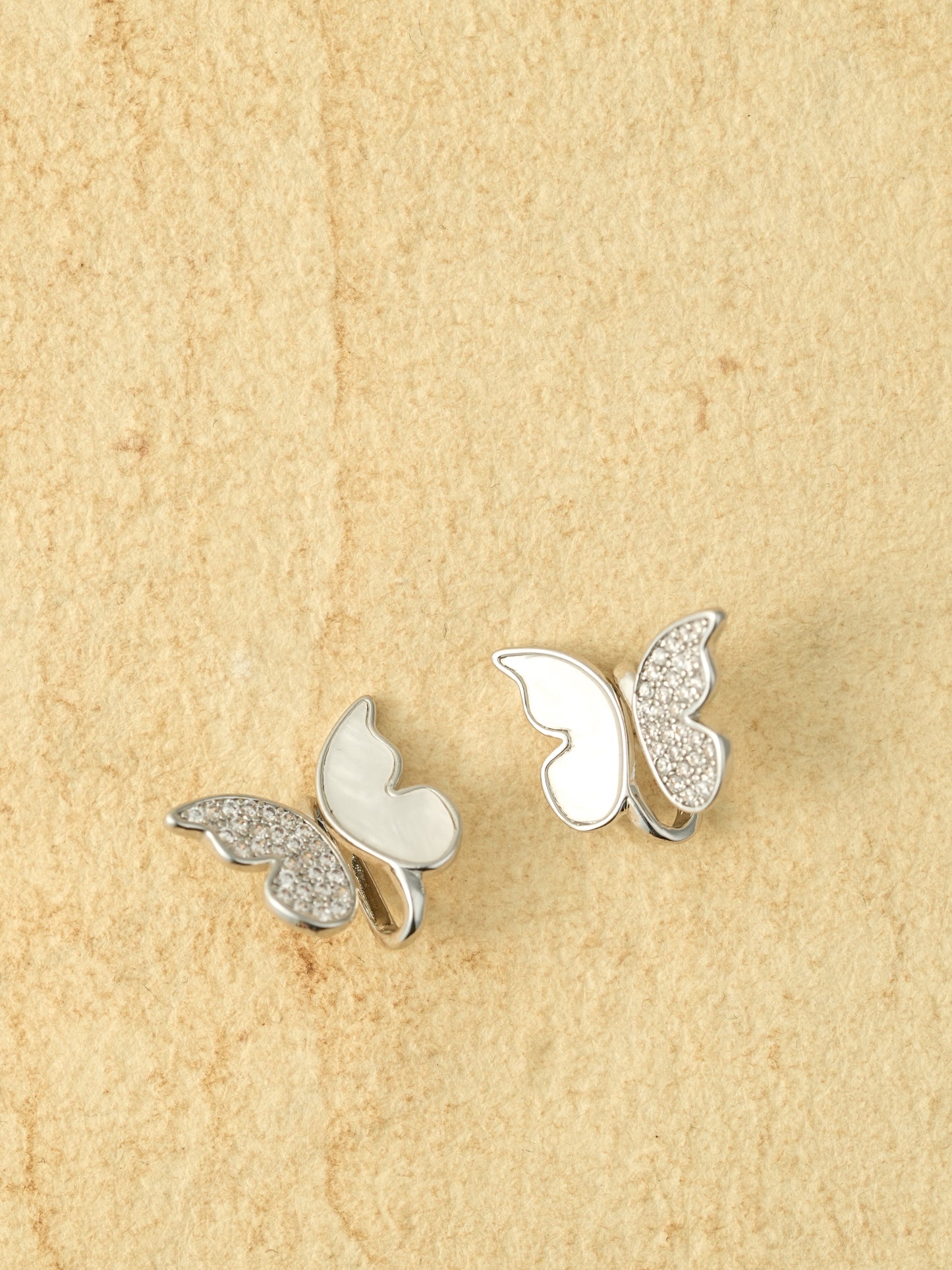 Silver Soar Butterfly Stud Earrings