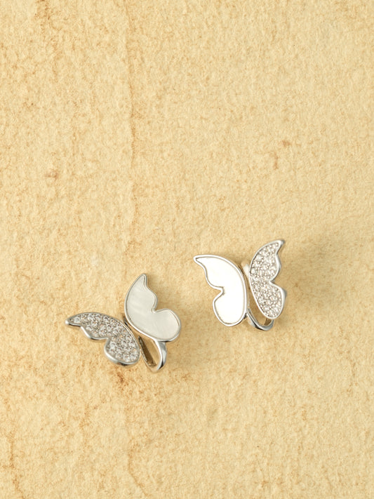 Silver Soar Butterfly Stud Earrings