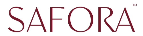 SAFORA logo in red on a white background