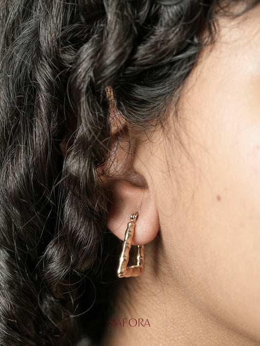 Verde Hoop Squares Earrings